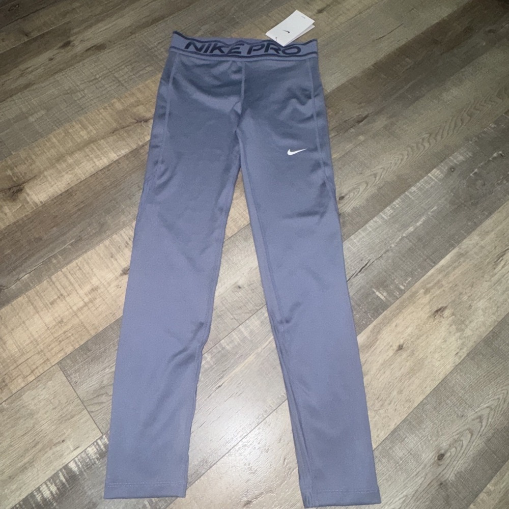 Nike Pro Dri-FIT Girls Training Leggings Size Kids L Blue NWT